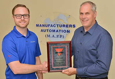 Carlo Gavazzi Awards Manufacturers Automation Inc. the “Outstanding Distributor Achievement Award for 2018”