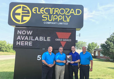 Electrozad Awarded Carlo Gavazzi Outstanding Distributor Award in London, Ontario