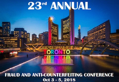 October 3-5: 23rd Annual Fraud & Anti-Counterfeiting Conference