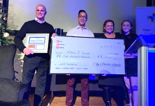 City Electric Supply Donates $100,000 to Make-A-Wish Canada