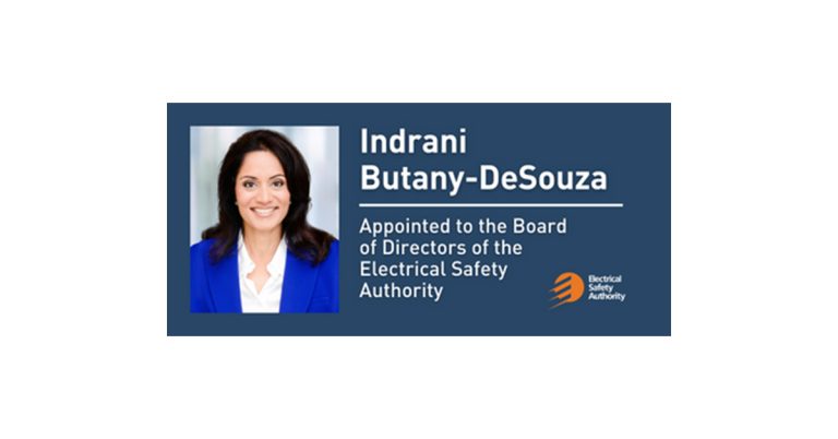 Indrani Butany-DeSouza Appointed to the Electrical Safety Authority Board of Directors