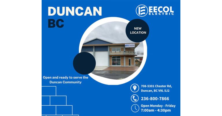 EECOL Electric Opens New Duncan, BC Office