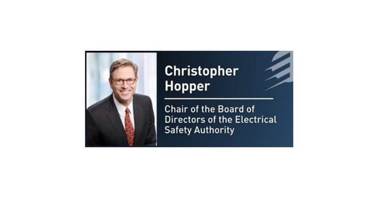 Electrical Safety Authority Announces New Chair and New Member Appointments to the Board of Directors