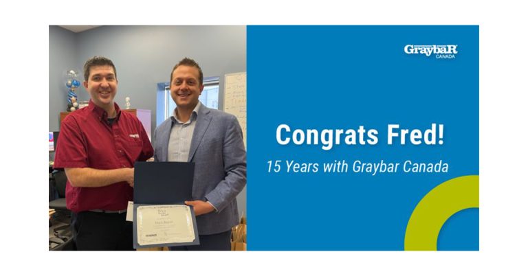 Celebrating 15 Years With Fred Baggs, Wabush Branch Manager of Graybar Canada