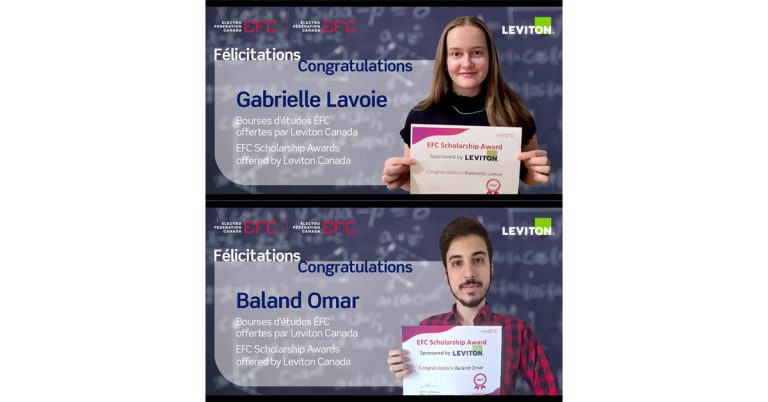 Leviton Canada Names EFC Scholarship Winners