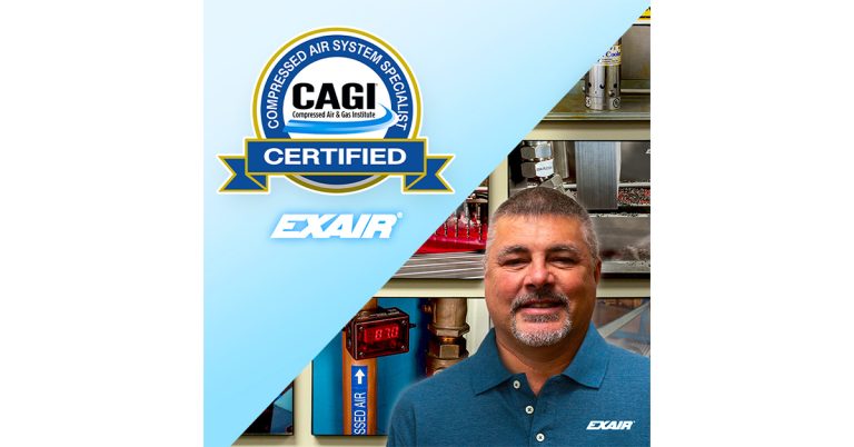 EXAIR Application Engineer Receives CAGI Certification for Compressed Air System Management