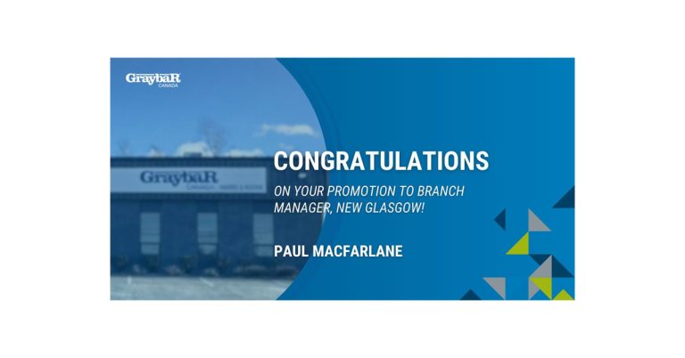 Paul MacFarlane Named New Branch Manager for Graybar’s New Glasgow, NS Location