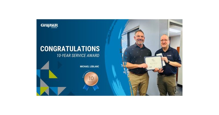 Graybar Canada Congratulates Mike Leblanc for 10 Years of Excellence