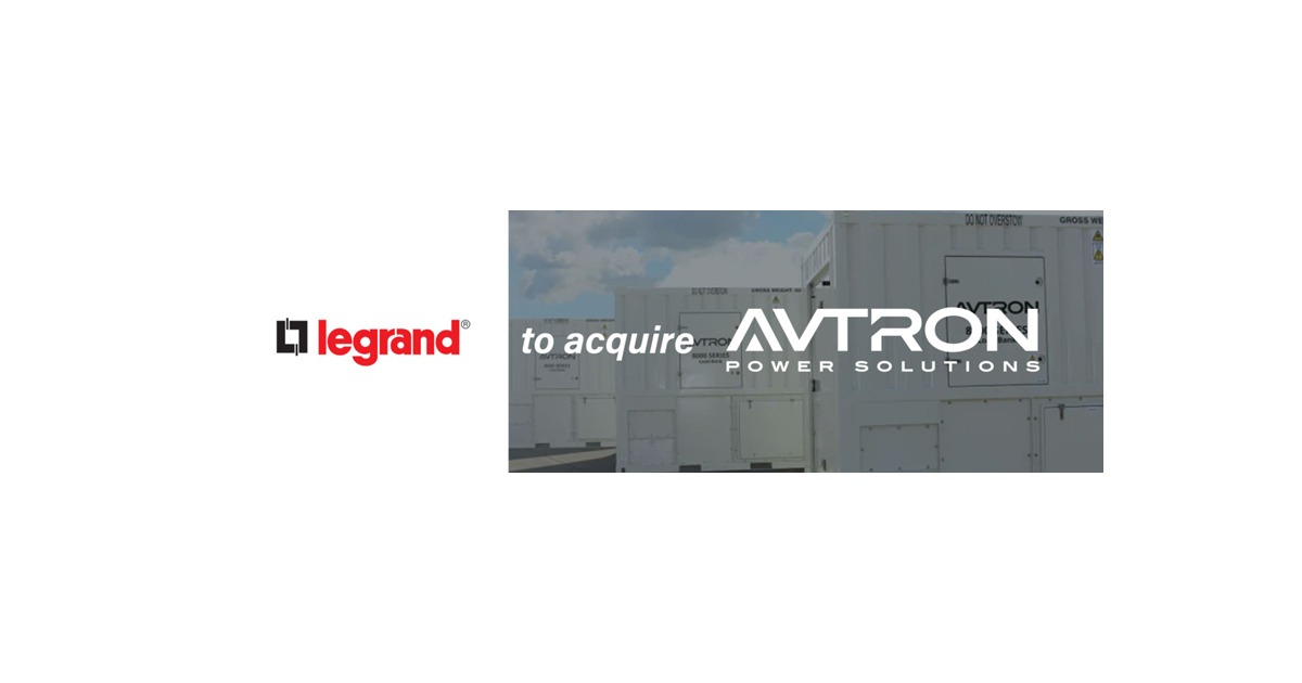 Legrand Signs Definitive Agreement to Acquire Avtron Power Solutions, a Global Provider of Load Banks & Power Quality Solutions