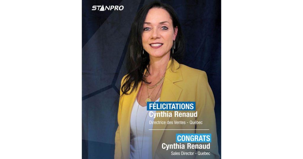 Cynthia Renaud Appointed Sales Director in Quebec with Stanpro