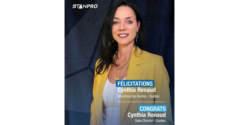 Cynthia Renaud Appointed Sales Director in Quebec with Stanpro