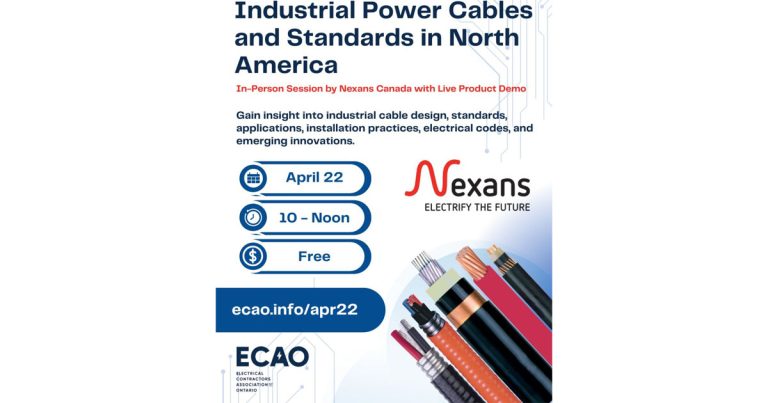 Free Industry Training Opportunity with Nexans Canada: Industrial Power Cables and Standards in North America