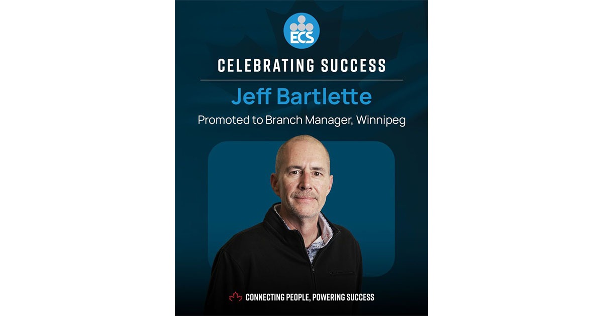 ECS Announces the Promotion of Jeff Bartlette to Branch Manager, Winnipeg