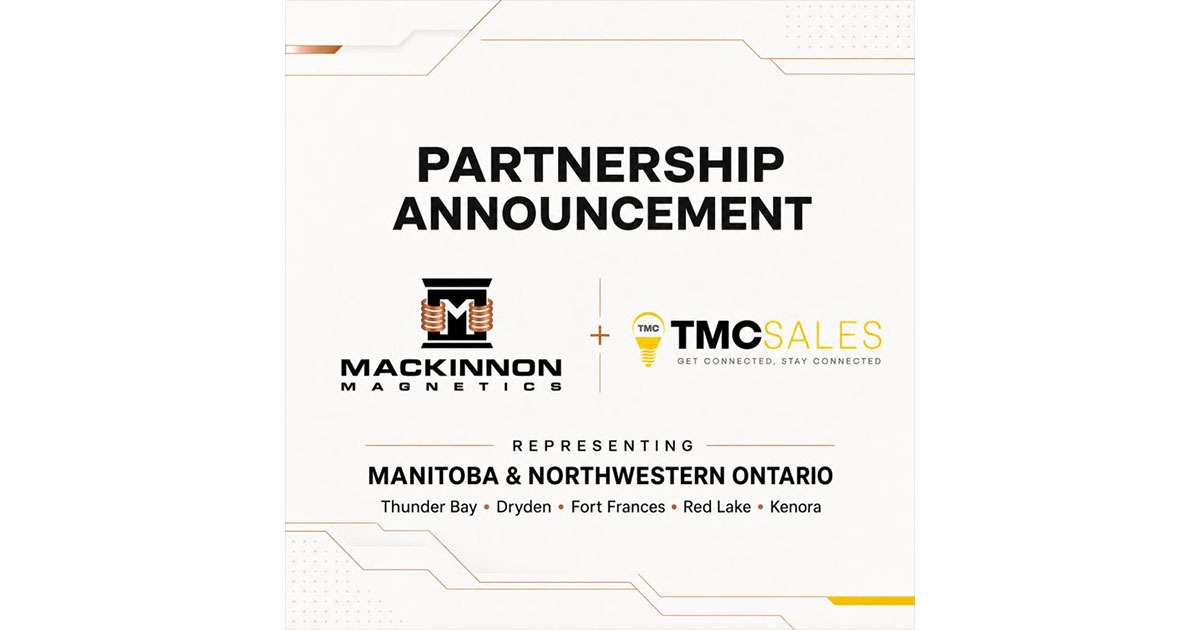 MacKinnon Magnetics Announces Partnership with TMC Sales in Manitoba and Northwestern Ontario