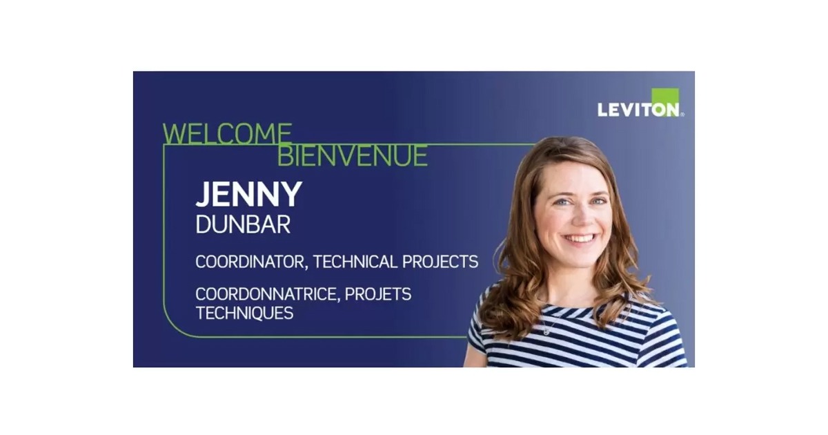 Leviton Canada Announces Jenny Dunbar as a New Technical Projects Coordinator
